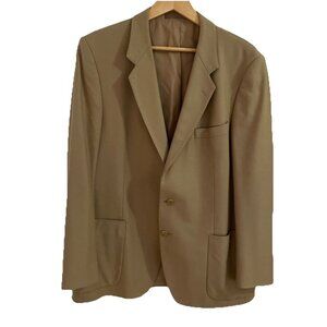 Odermark Cashmere Wool Blazer Sport Coat Size 44R Beige Single Breasted 2 Button
